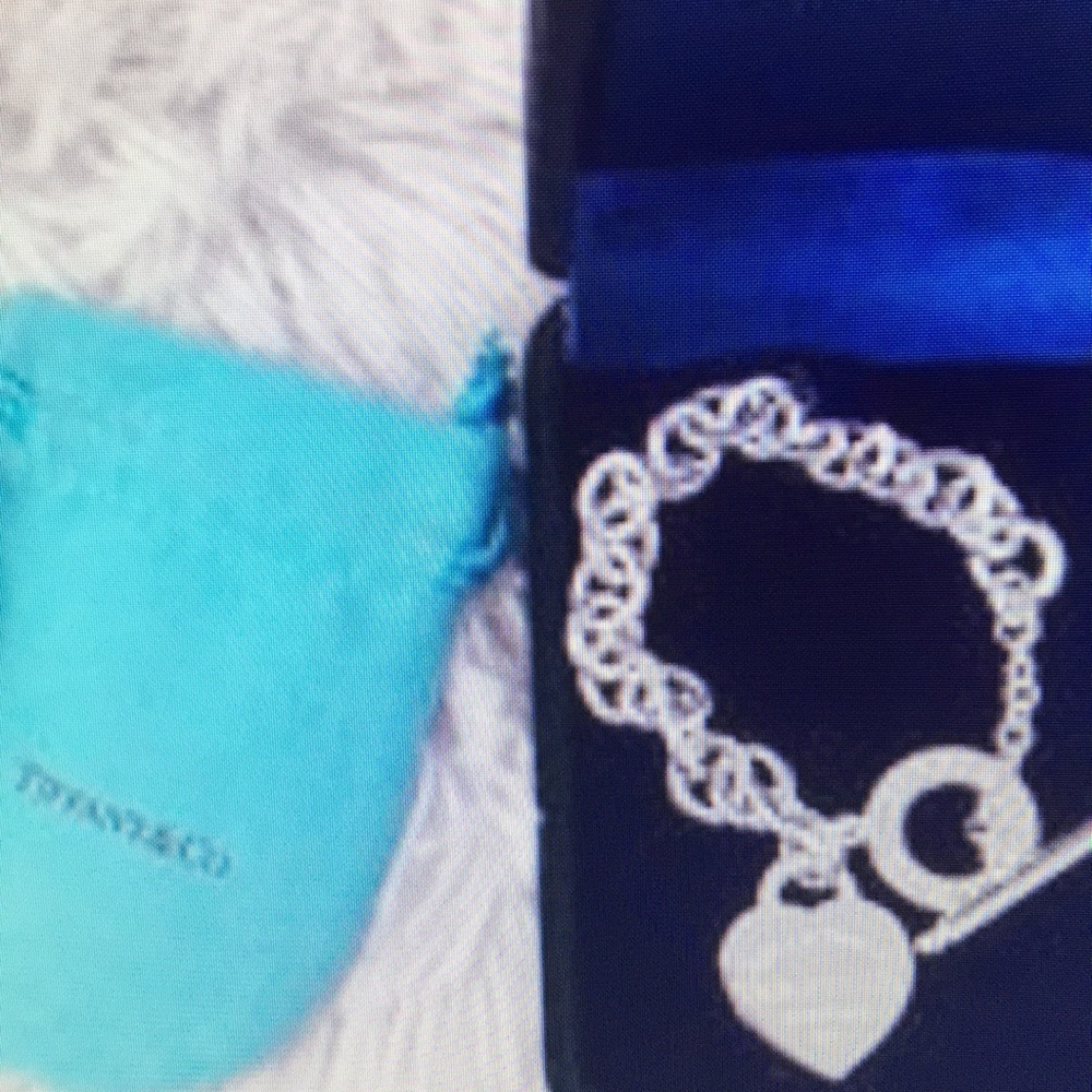 Silver Charm Bracelet with Heart and Moon Tiffany & Co